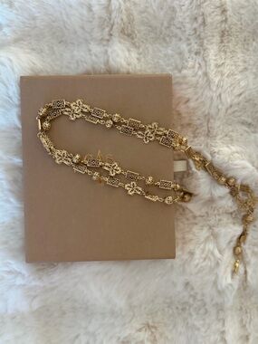NWOT GAS BIJOU Long Gold Necklace